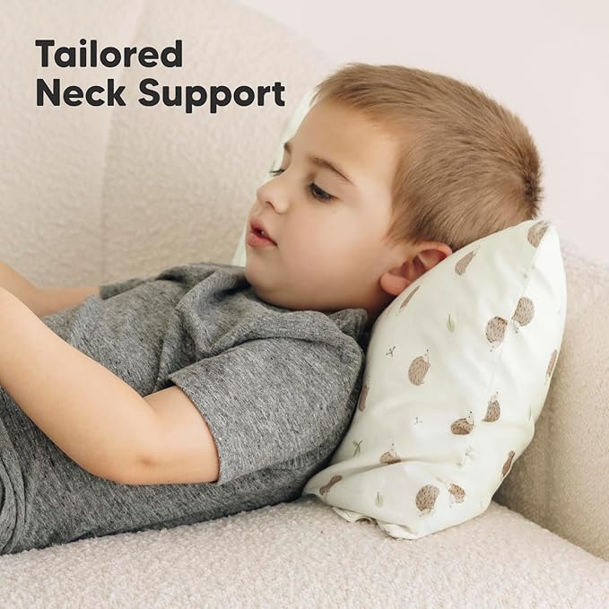Toddler Pillow with Pillowcase - 10x18 My Little Dreamy Pillow, Organic Toddler Pillows for Sleeping, Kids Pillow, Small Pillows, Toddler Travel Pillows for Sleeping, Toddler Bed Pillows (Bruce)