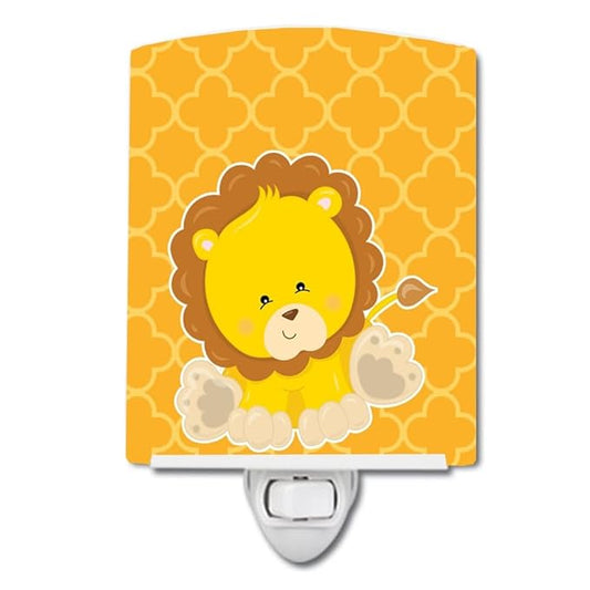 Caroline's Treasures BB8606CNL Lion on Quatrafoil Ceramic Night Light Compact, UL-Certified, Ideal for Bedroom, Bathroom, Nursery, Hallway, Kitchen, 6x4x3, Multicolor