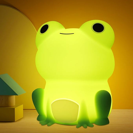 Frog Night Light, Frog Gifts for Girl, Frog Lamp Gifts Bedside Lamp for Nursery, ABS+SIL, Touch Control, Portable and Rechargeable Dimmable, Birthday Gifts for Boys Girls