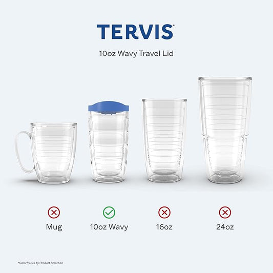 Tervis Travel Lid Made in USA Double Walled Insulated Tumbler Travel Cup Keeps Drinks Cold & Hot, Fits 10oz Tumblers, Yellow