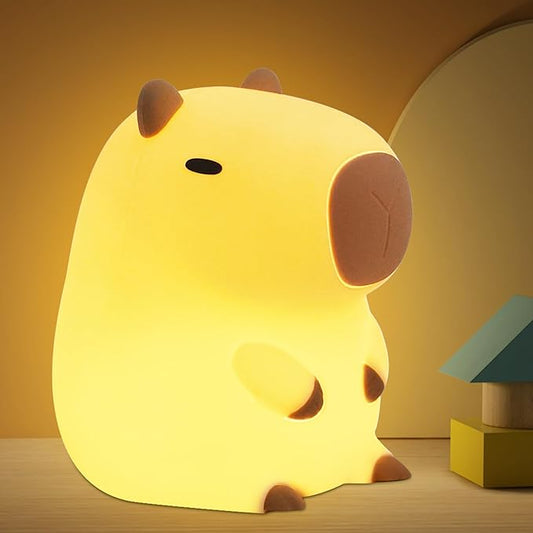 Capybara Gifts for Girl, Capybara Night Light, Capybara Lamp, Dorm Decor Cute Lamp for Nursery, ABS+SIL, Touch Control, Portable and Rechargeable Dimmable, Birthday Gifts for Boys Girls