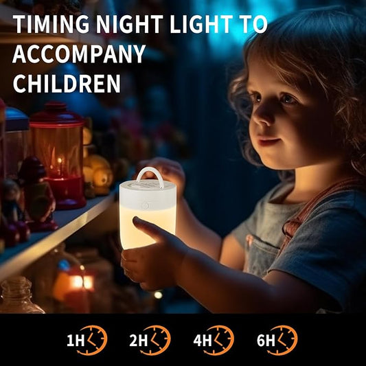 Small Nursery Night Light for Kids,13 Colors Dimmable Night Lamp for Bedroom, Portable Stepless Dimming Nursery Lamp,Color Changing LED Touch Nursery Lamp for Children,Rechargeable Toddler Night Light