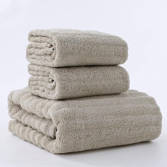 Luxury Ultra Soft Bath Towel Sets for Bathroom Hotel, Apricot 1 Bath Towels 2 Hand Towels Washcloths 100% Long-Staple Cotton Fluffy Highly Absorbent for Women Kids Elderly Face Body