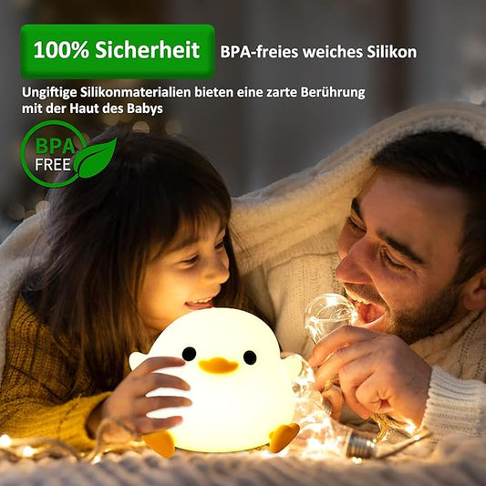 Duck Night Light, Cute Duck Gifts for Girl, Duck Lamp Gifts Dorm Decor Lamp for Nursery, ABS+SIL, Touch Control, Portable and Rechargeable Dimmable, Birthday Gifts for Boys Girls (DoDo Duck)