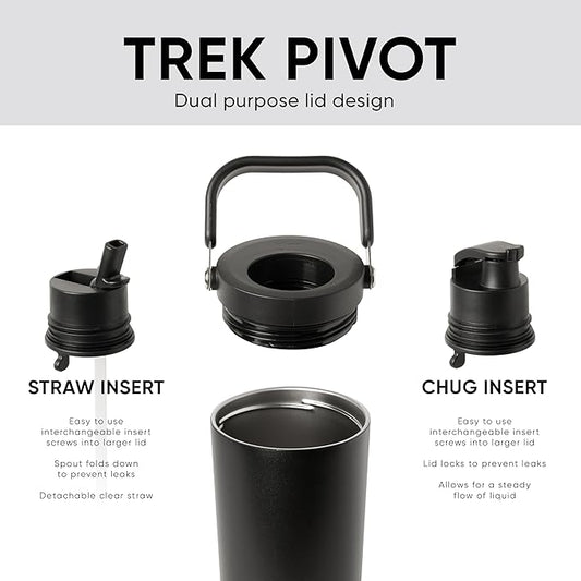 Simple Modern Trek Pivot | 30oz Flip Straw Tumbler with Handle | Water Bottle & Boot | Interchangeable Straw & Chug Lids | Insulated Stainless Steel Jug | Gym Sports Outdoors | Ice Gray