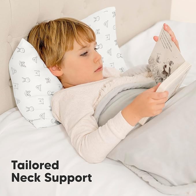 Toddler Pillow with Pillowcase - 10x18 My Little Dreamy Pillow, Organic Toddler Pillows for Sleeping, Kids Pillow, Small Pillows, Toddler Travel Pillows for Sleeping, Toddler Bed Pillows (KeaDoodles)