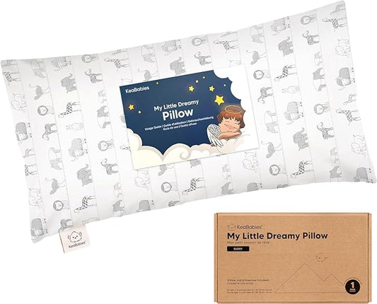 Toddler Pillow with Pillowcase - 10x18 My Little Dreamy Pillow, Organic Toddler Pillows for Sleeping, Kids Pillow, Small Pillows, Toddler Travel Pillows for Sleeping, Toddler Bed Pillows (Savannah)