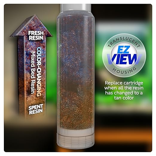 Aquatic Life Dual DI Color Changing Mixed Bed Resin Water Filtration System, Double Canister, Aquarium, Hydroponics